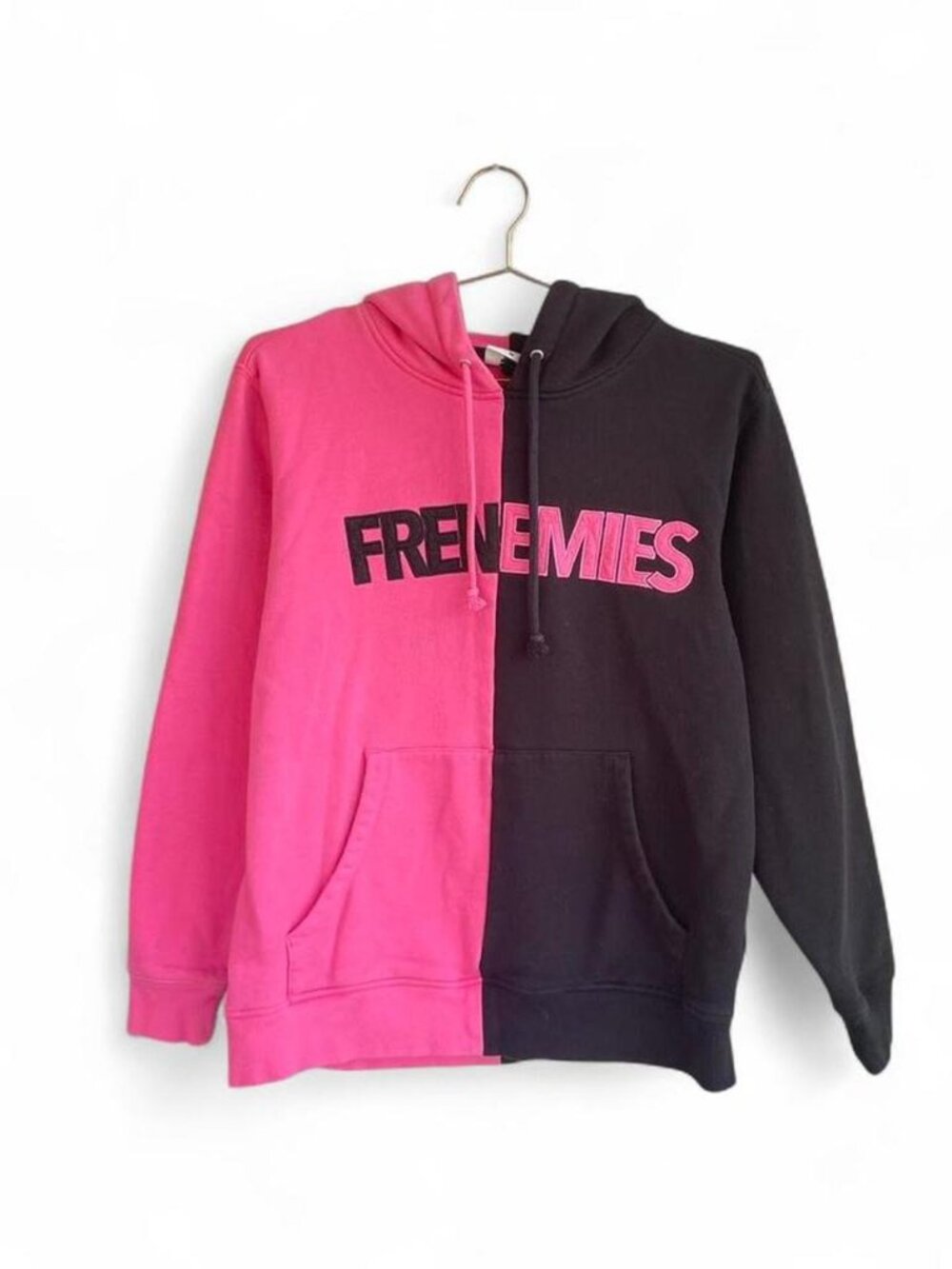 Teddy Fresh Frenemies Split Pink & Black Hoodie – Limited Edition Colorblock
